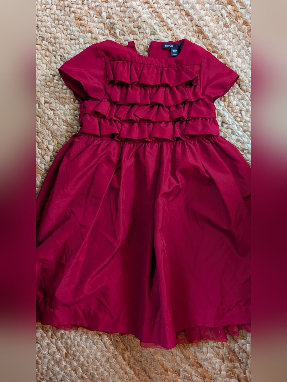 GAP Girls' Red Ruffle Tiered Party Dress